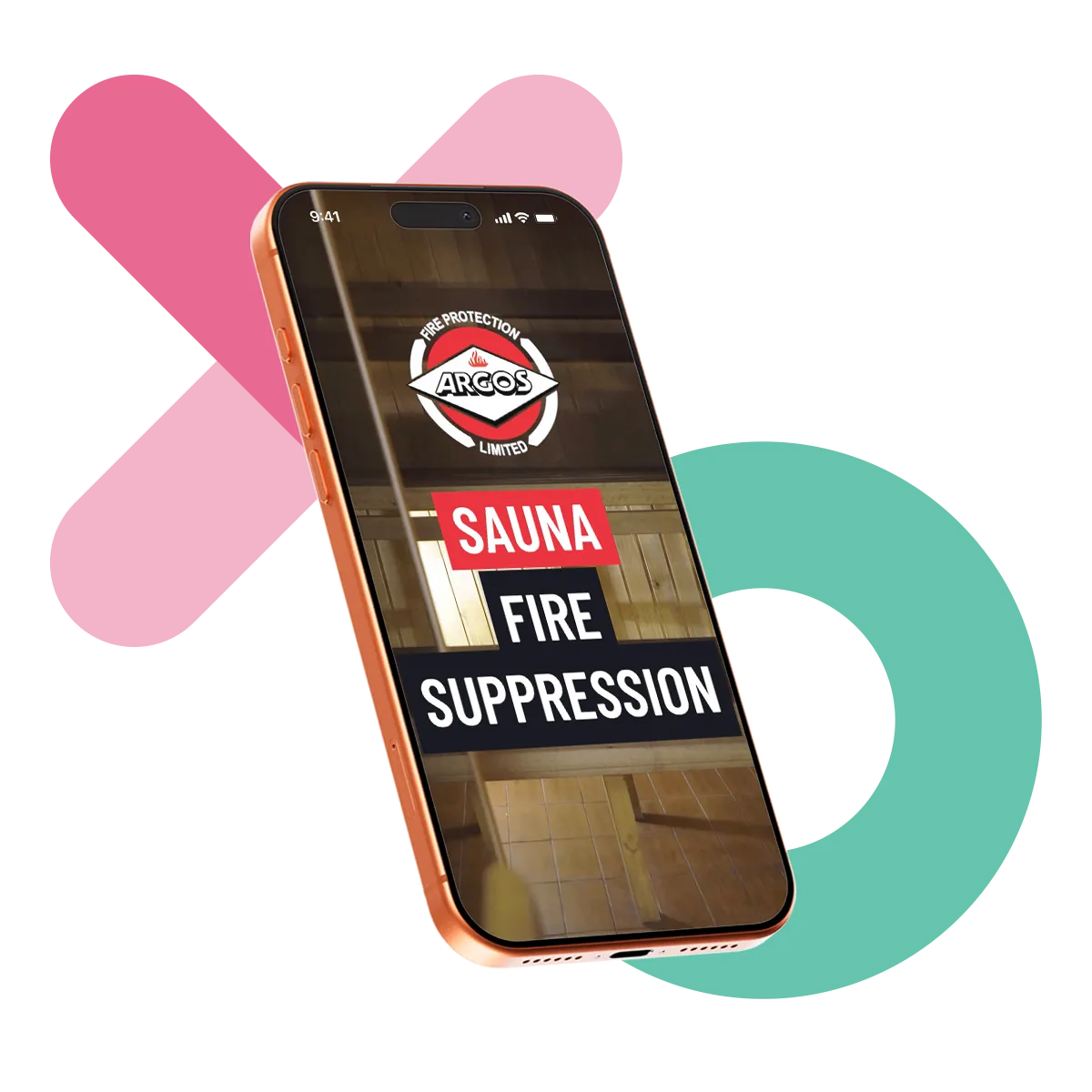 Safety on Tap video series for Argos Fire Protection shown on a phone